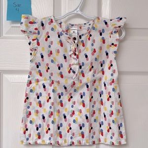 Bundle & Save 4T polka dot sleeveless cotton blouse